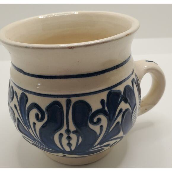 Corund Romanian Pottery Vintage Korund Cup Planter Hand Painted Folk Art Romania - Picture 1 of 8